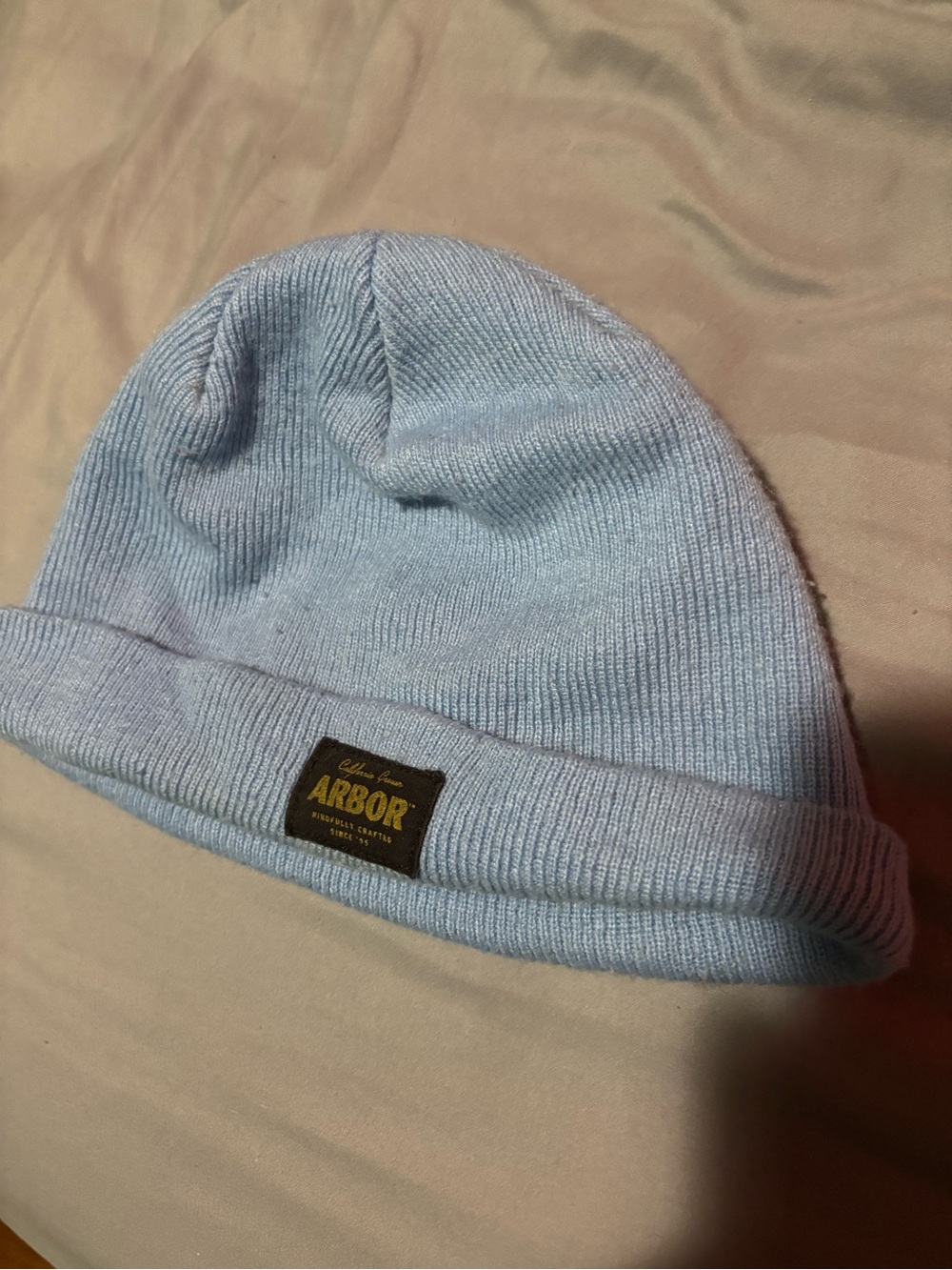Arbor Pale Blue Ribbed Cuffed Beanie